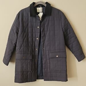 Rylee + Cru Charcoal Quilted Shirt Jacket